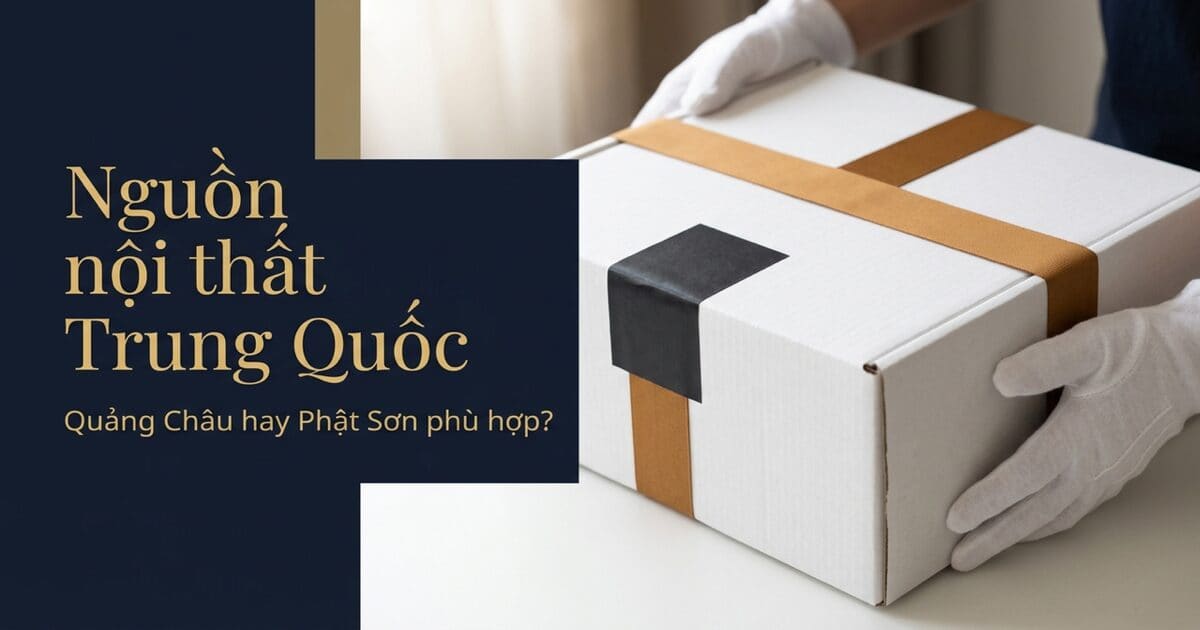 Ảnh bìa: Cách chọn nguồn nội thất Trung Quốc uy tín — Quảng Châu vs Phật Sơn — White Glove Logistics