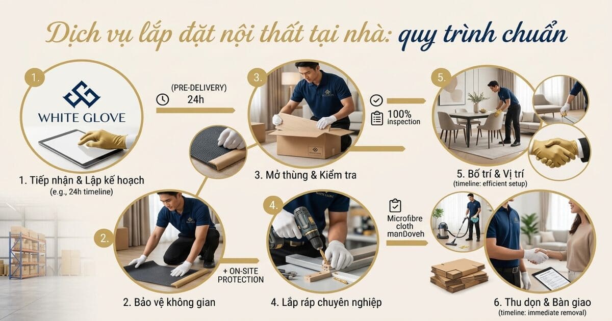 Minh hoạ 2: Dịch vụ lắp đặt nội thất tại nhà: quy trình chuẩn gồm những bước nào? — White Glove Logistics