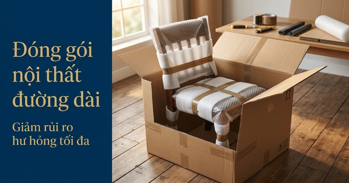 Ảnh bìa: Đóng gói nội thất khi vận chuyển đường dài: hướng dẫn đúng chuẩn — White Glove Logistics