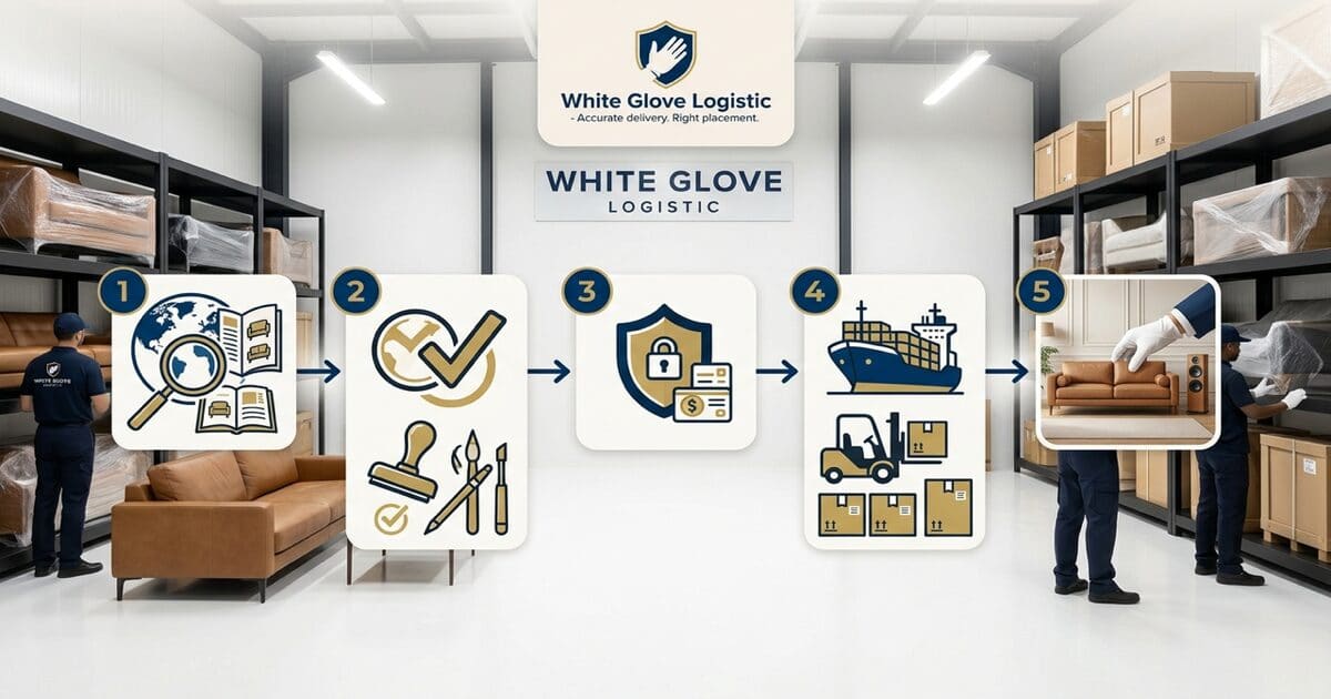 Blog hero: Cách kiểm định & mua nội thất/thiết bị cao cấp từ nước ngoài an toàn — White Glove Logistics