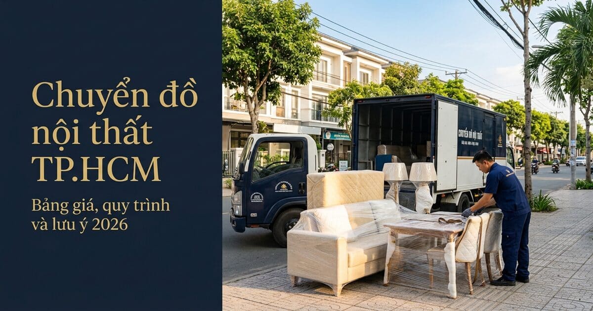 Ảnh bìa: Vận chuyển đồ nội thất tại TP.HCM: bảng giá, quy trình và lưu ý 2026 — White Glove Logistics