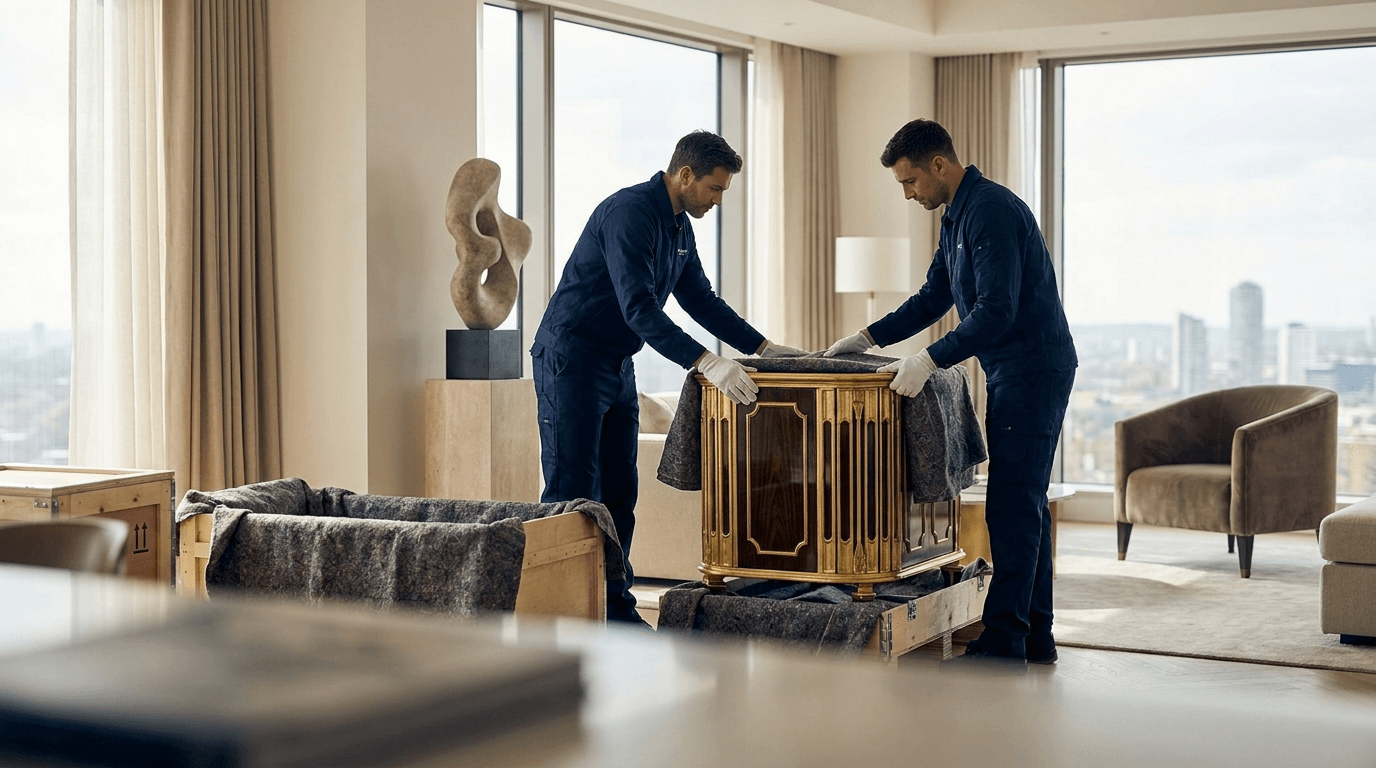 Minh hoạ dịch vụ white glove delivery giao và lắp đặt nội thất cao cấp
