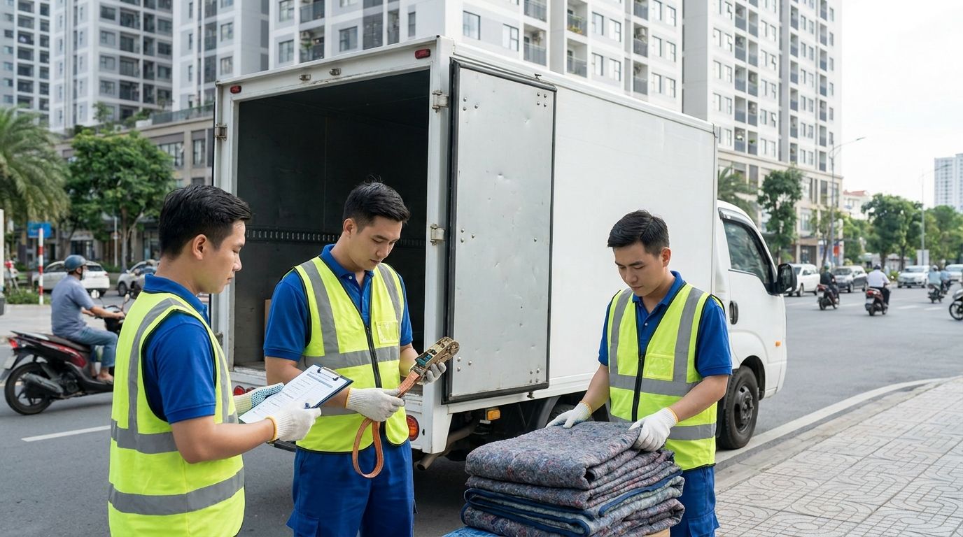 Đội vận hành kiểm tra an toàn trước khi giao hàng